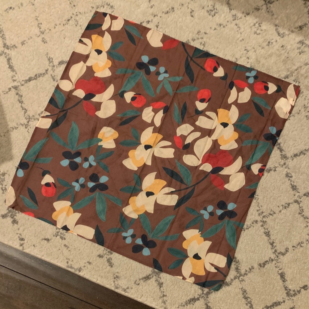 Sézane Brown Floral Scarf/Tie/Bandana